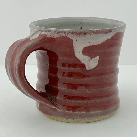 Red Artisan Studio Pottery Coffee Mug / Tea Cup, handmade 8 Oz - Picture 14 of 17